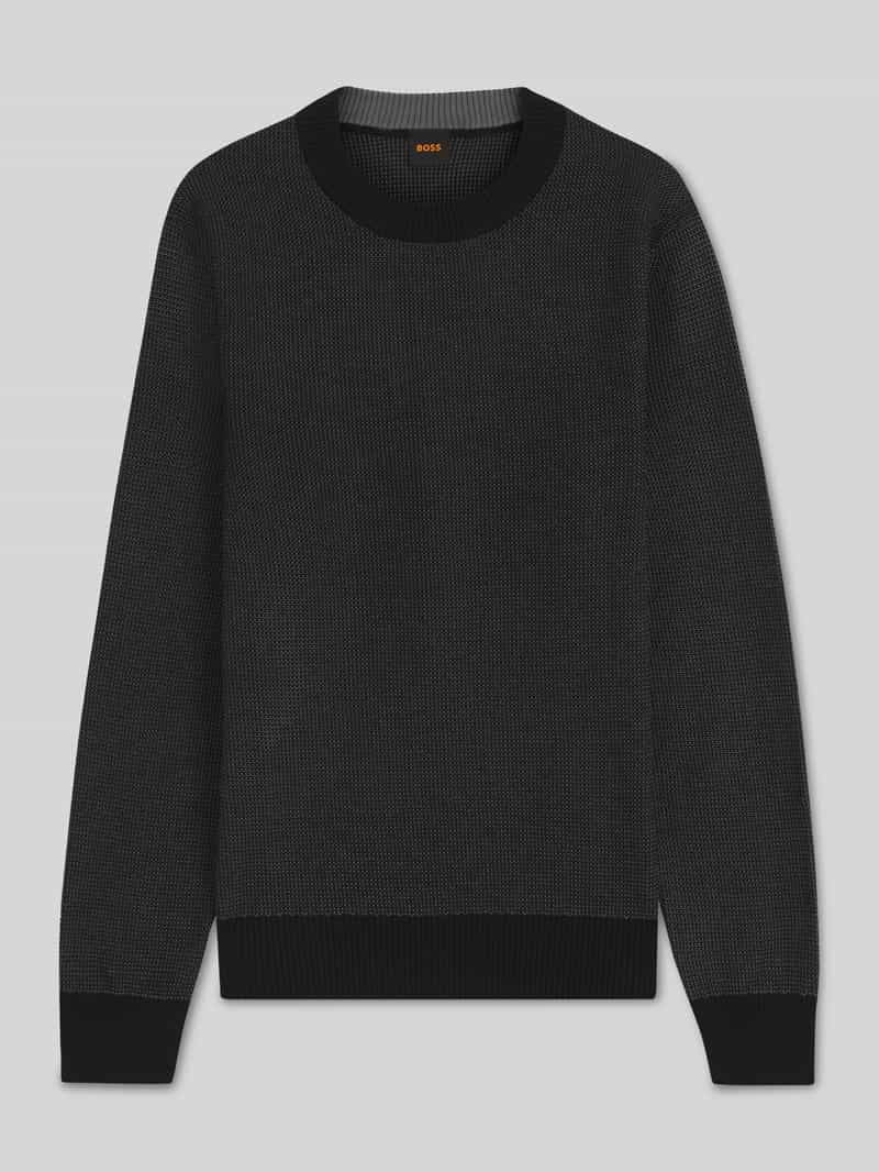 Boss Orange Regular fit gebreide pullover van een mix van katoen en kapok model 'KLAPOK'