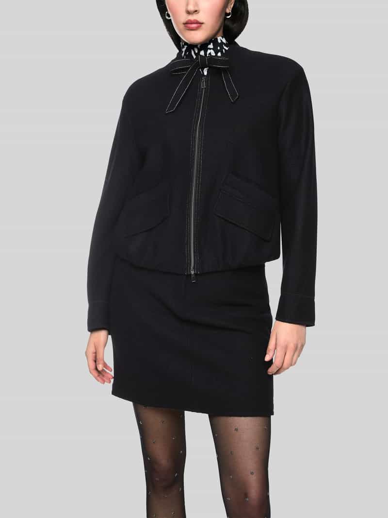 Marc Cain Blouson van wol met strikdetail