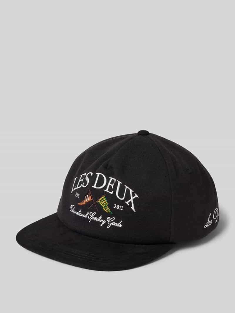 Les Deux Baseballpet met labelstitching en viscose