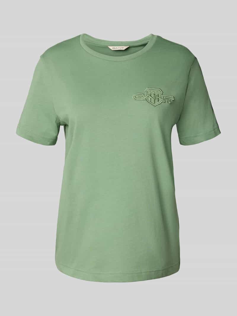 Gant Regular fit T-shirt van puur katoen met logopatch