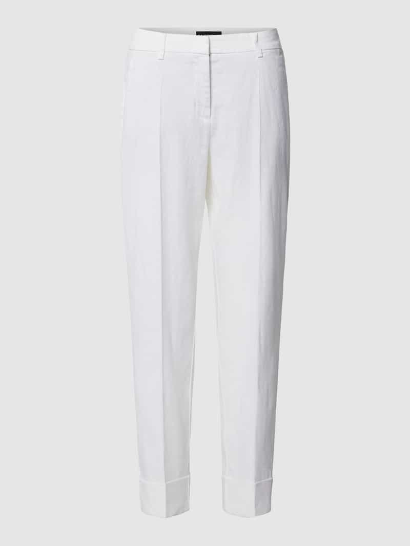 CAMBIO Regular fit linnen broek met verkort model 'KRYSTAL'