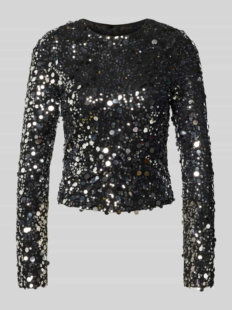 Only Slim fit shirt met lange mouwen en pailletten model 'CATINA'