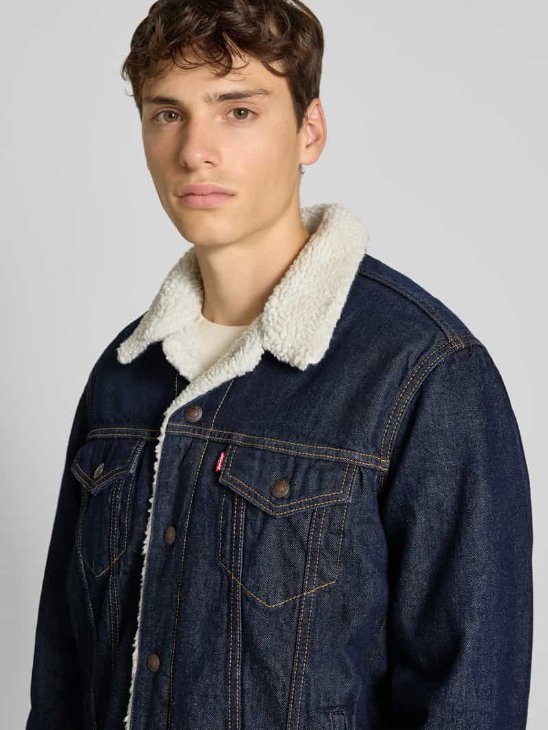 Levi's Jeansjack met voering van teddybont model 'GIVE IT A RINSE'