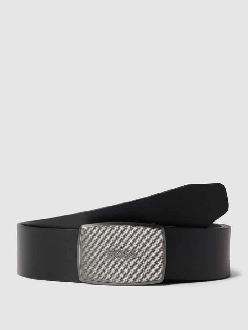 Leren riem met pinsluiting in metallic, model 'Jensy'