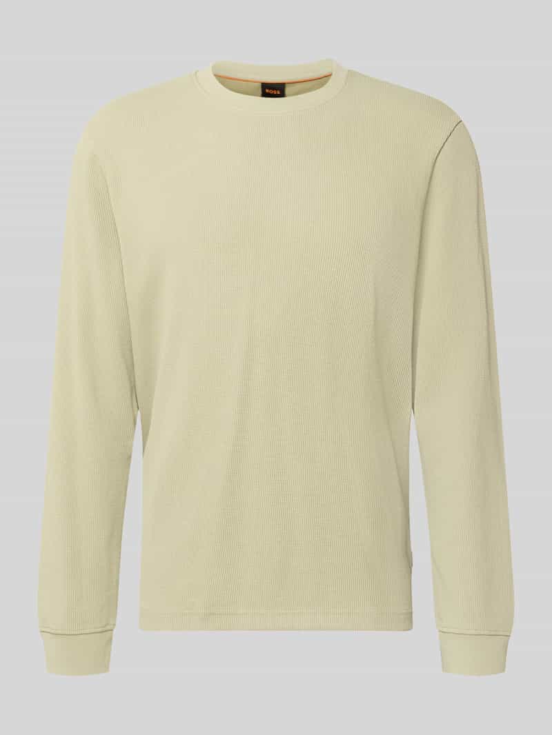 BOSS Orange Regular Fit Langarmshirt aus Baumwoll-Mix Modell 'We_Tempest' in Lind, Größe XXL 2113840XXL