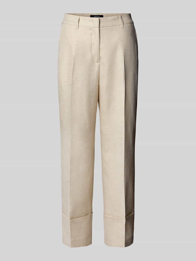 Marc Cain High waist broek van linnenmix met steekzakken