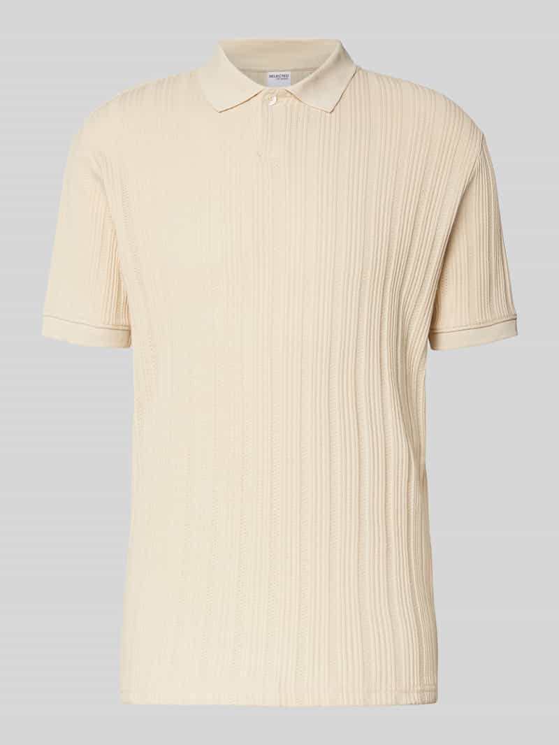 Selected Homme Slim fit poloshirt met structuurmotief model 'JADEN'