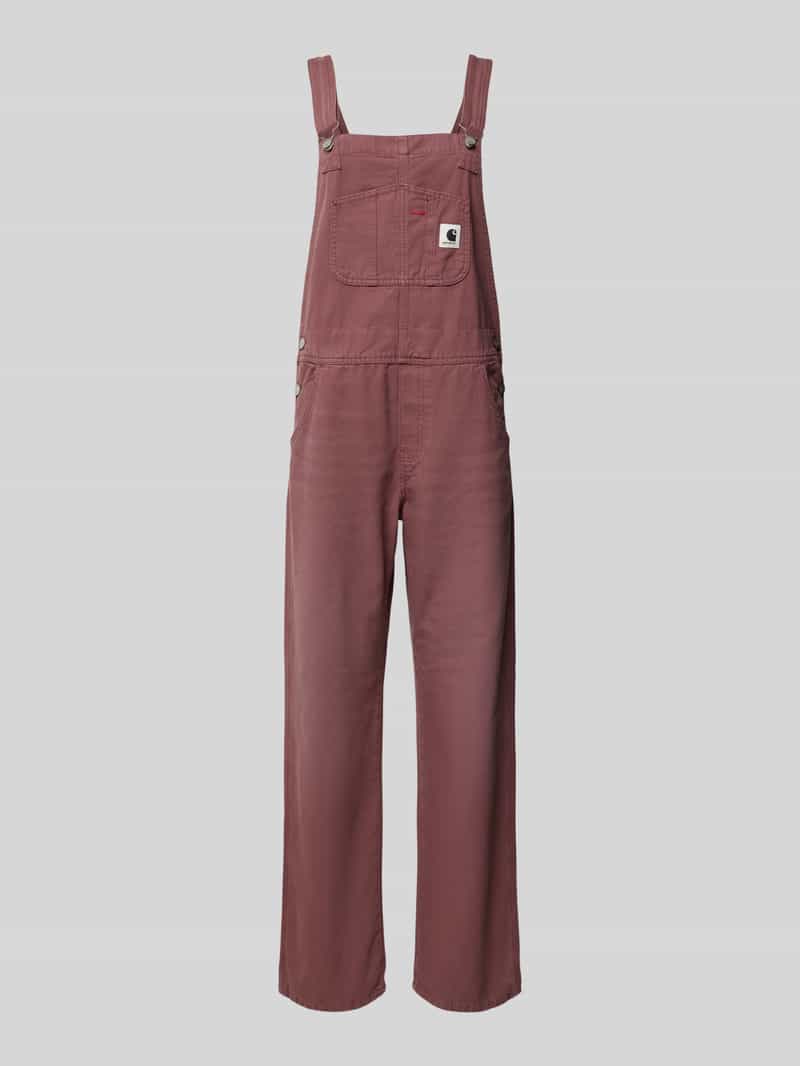 Carhartt Work In Progress Straight leg tuinbroek met labelpatch model 'Bib'