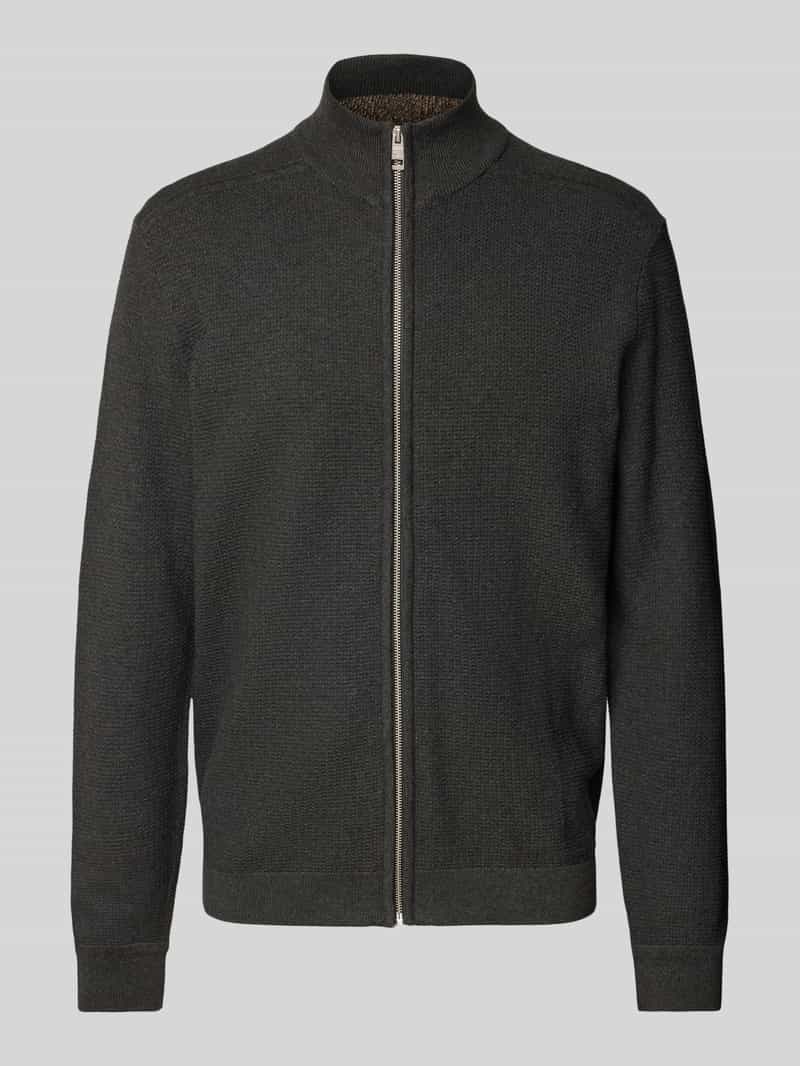 Tom Tailor Regular fit gebreid jack van puur katoen met structuurmotief