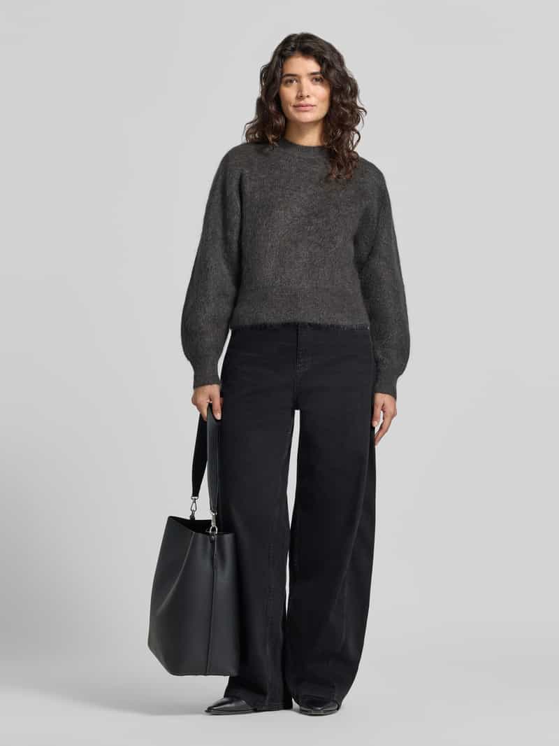 SELECTED WOMEN Regular fit pullover van mix van mohair en wol model 'MIRA' antraciet, foto 5