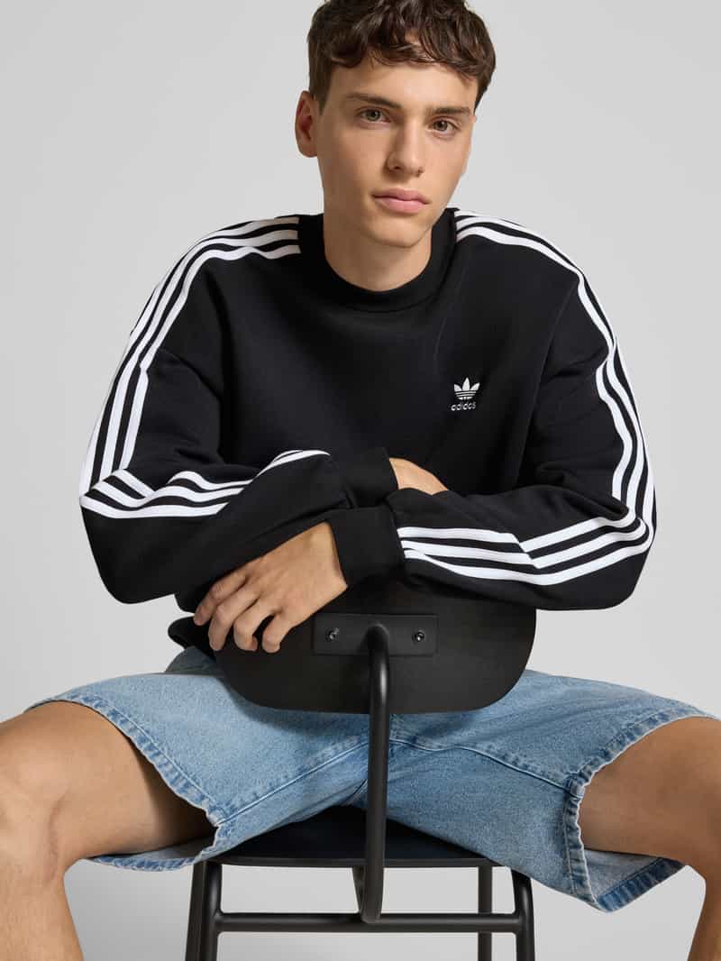 adidas Originals Sweatshirt met labelstitching en ronde hals