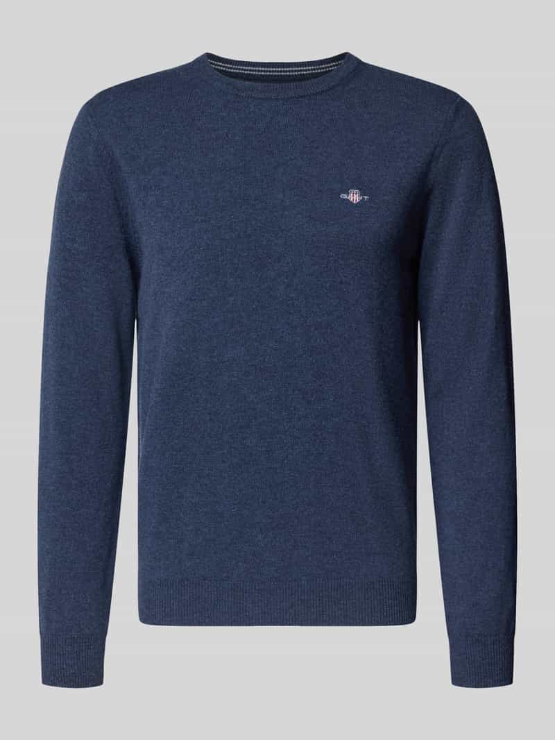 Gant Trui Soft Superfine Italian Lambswool Crew Neck Dark Navy Melange / male