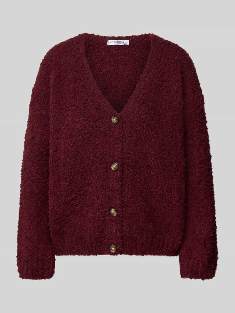 ZABAIONE relaxed fit gebreid jack van mix van wol en viscose model 'Sofia'
