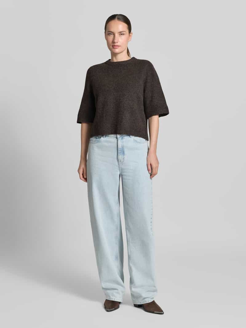 Vero Moda oversized pullover met wol model 'BOOM' bruin, foto 5