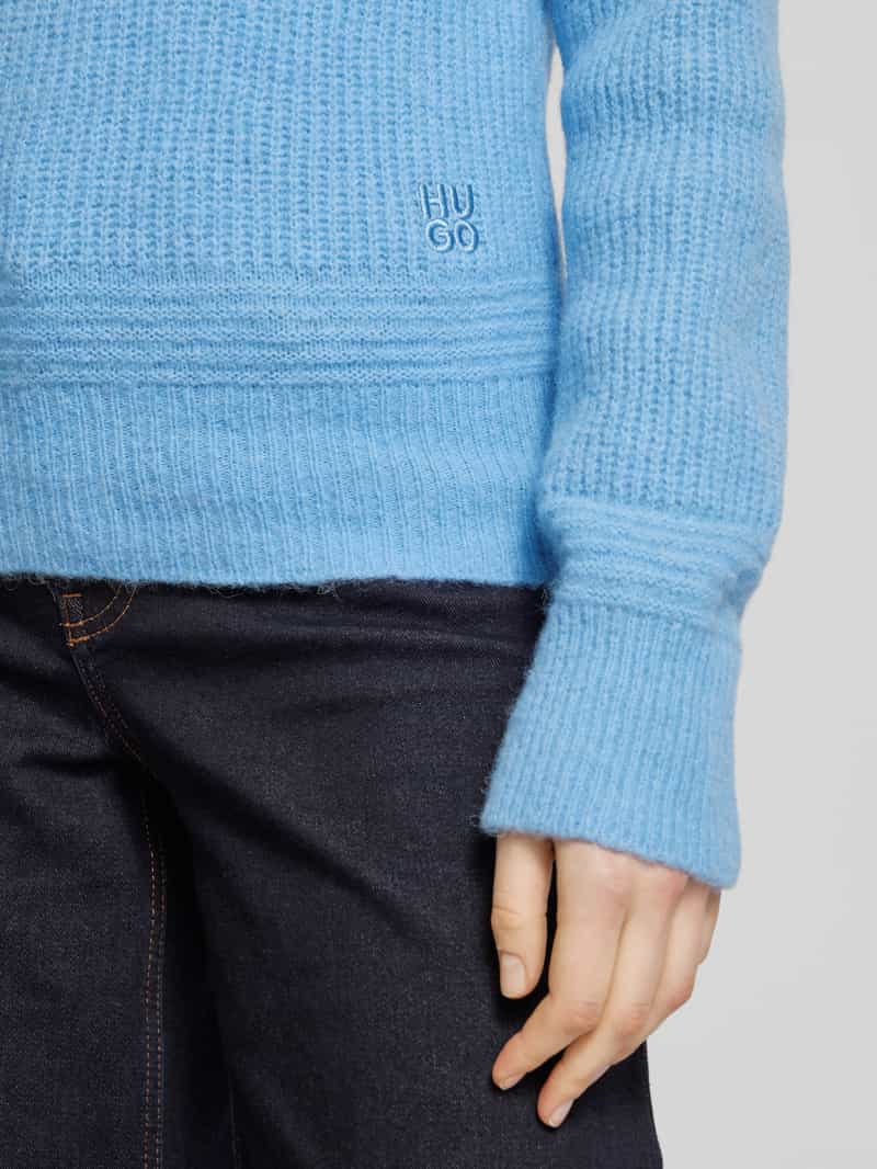 HUGO Gebreide pullover met labelstitching model 'Scevanu'