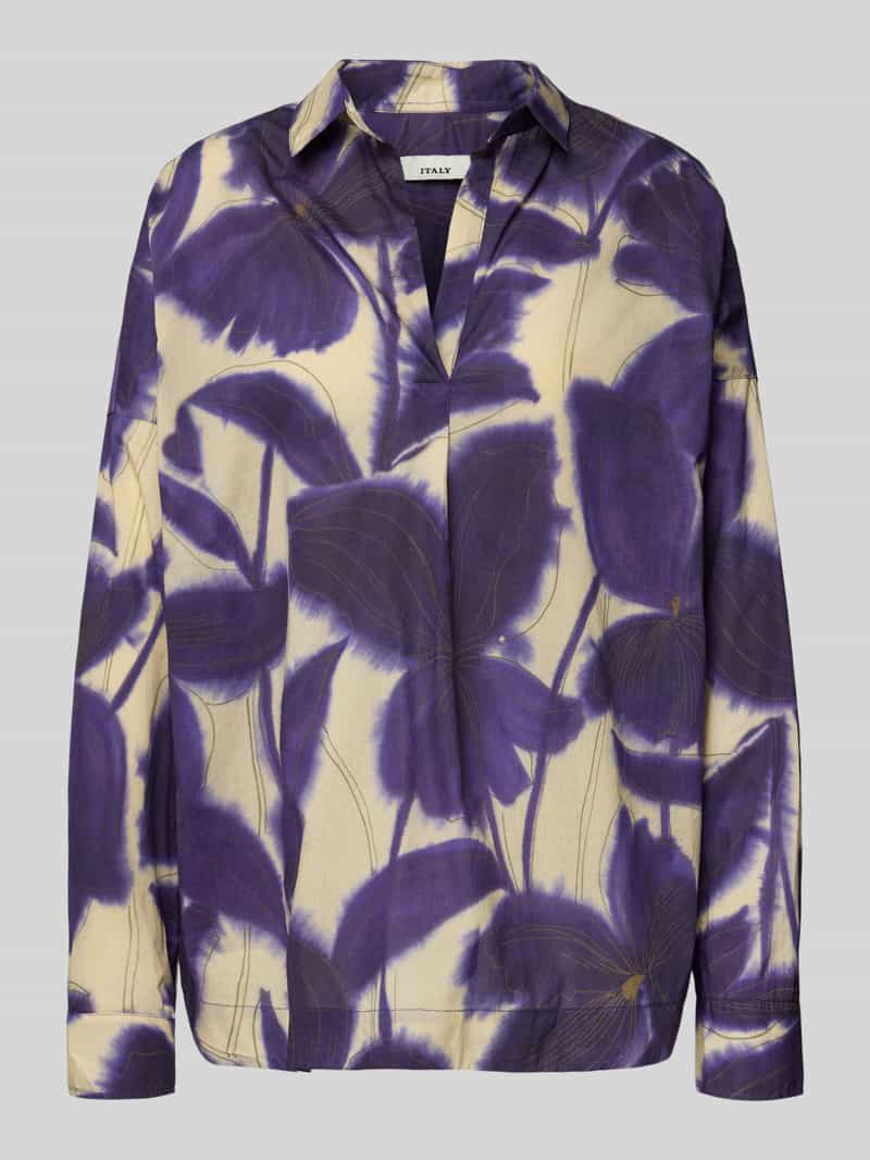 0039 italy Blouse met lange mouwen met V-hals model 'DERRY'