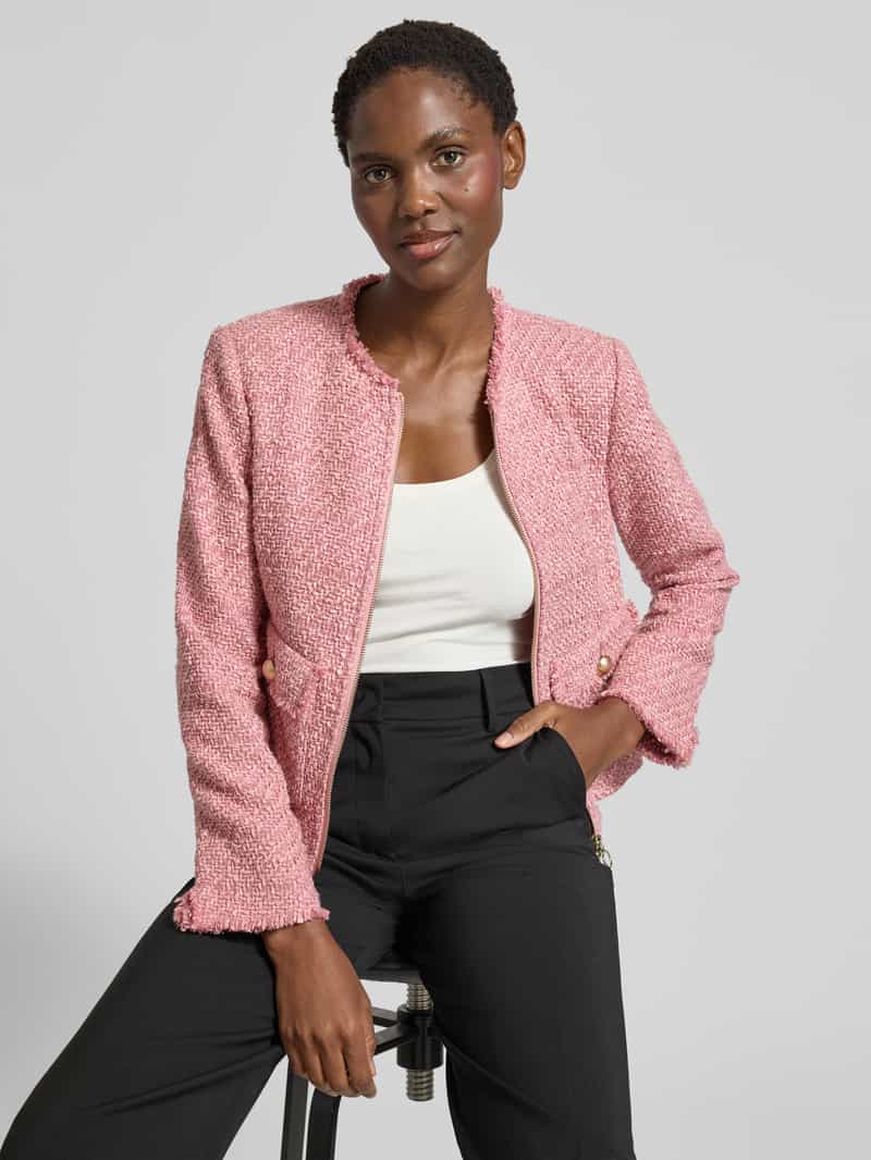 WHITE LABEL Blazer in bouclélook met ronde hals