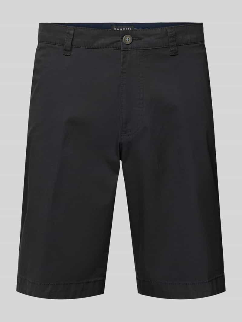 Bugatti Regular fit korte chino met ceintuurlussen model 'Flat'