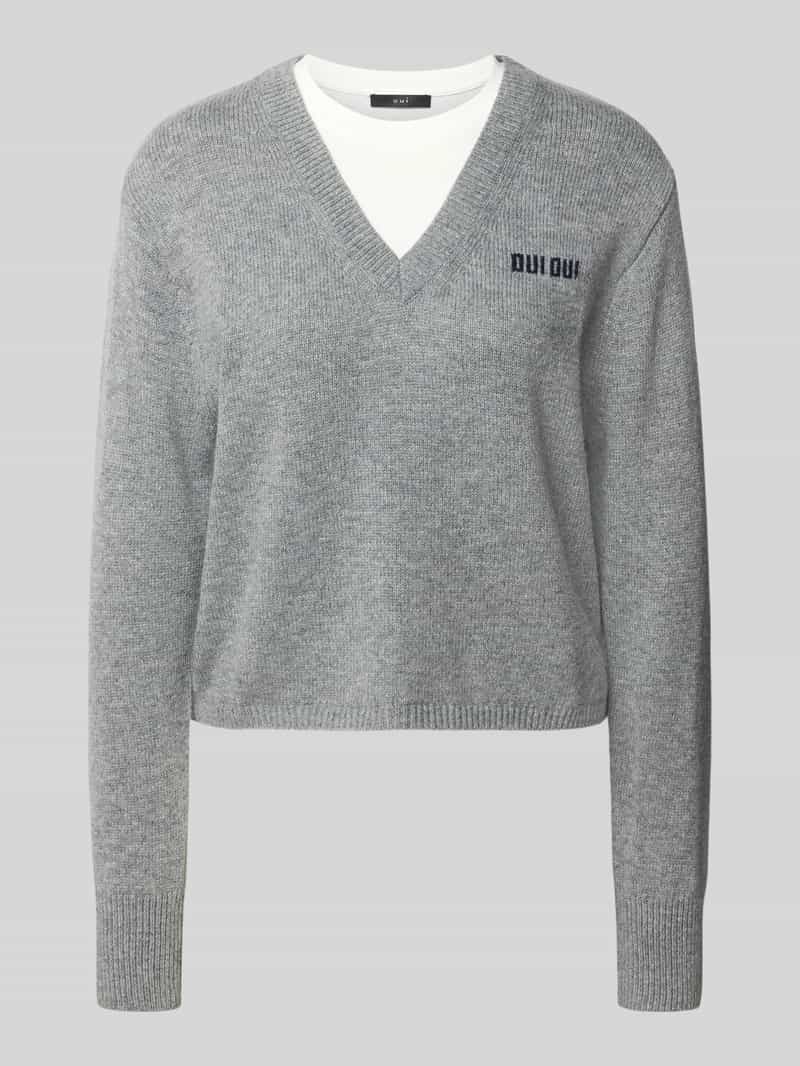 Oui relaxed fit gebreide pullover met wol