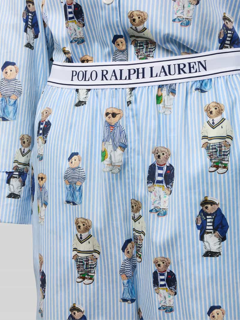 Polo Ralph Lauren Pyjama met borstzak model 'Iconic Bear'