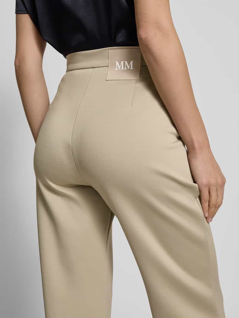 MM Straight leg stoffen broek met vaste persplooien model 'MALESIA'