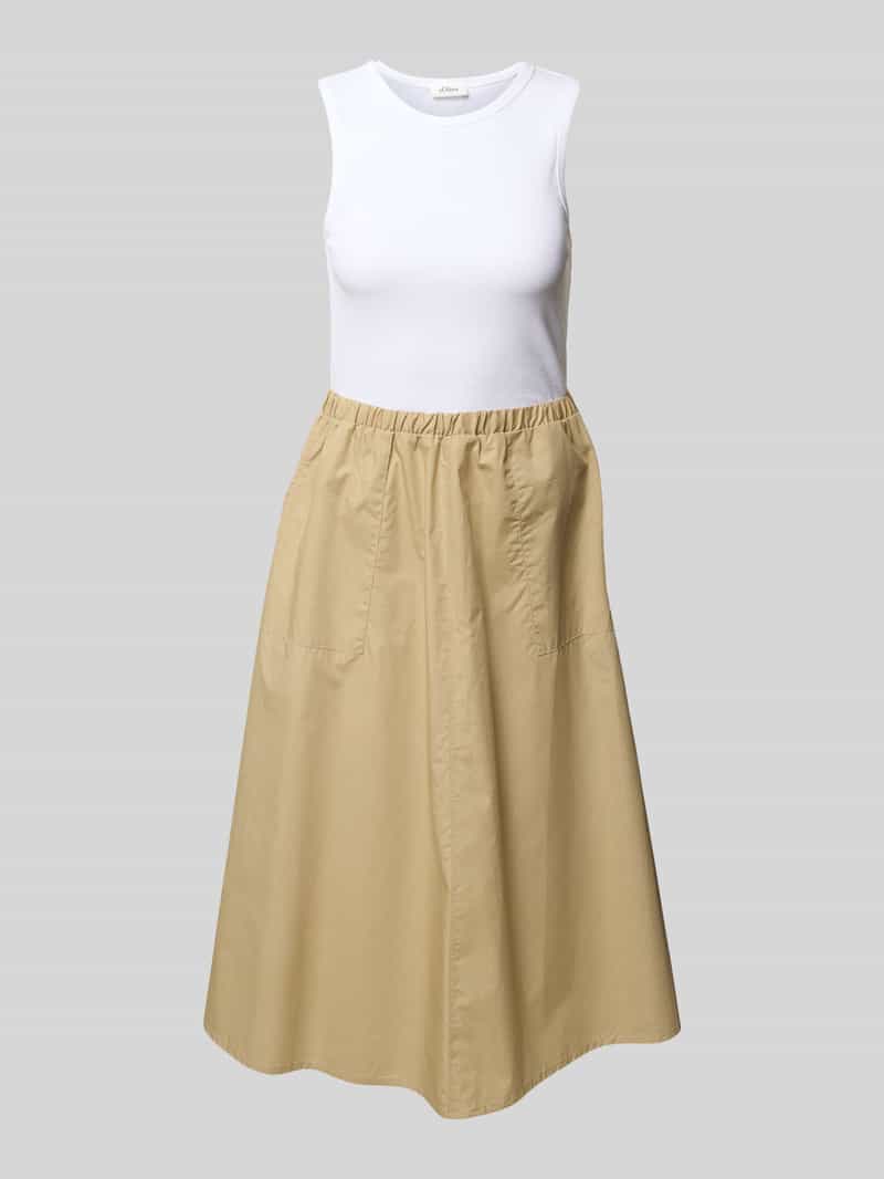 s.Oliver RED LABEL Regular fit midi-jurk van katoenmix