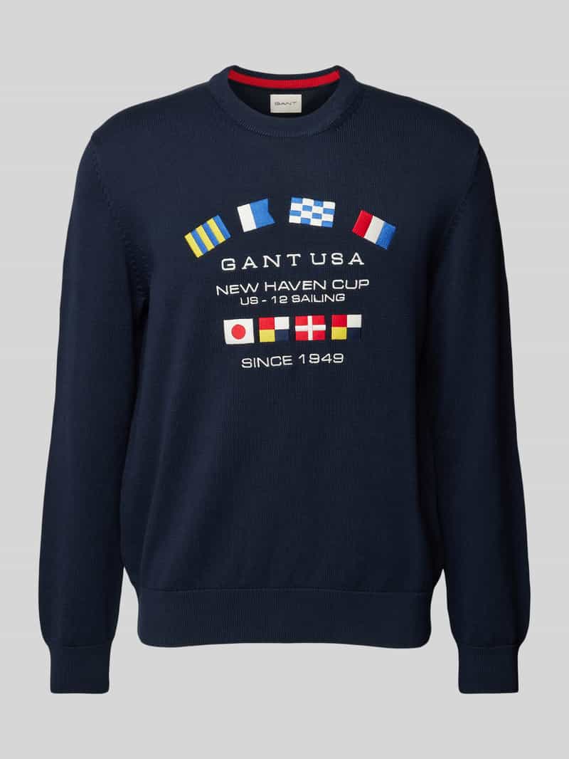 Gant Gebreide pullover met labelstitching