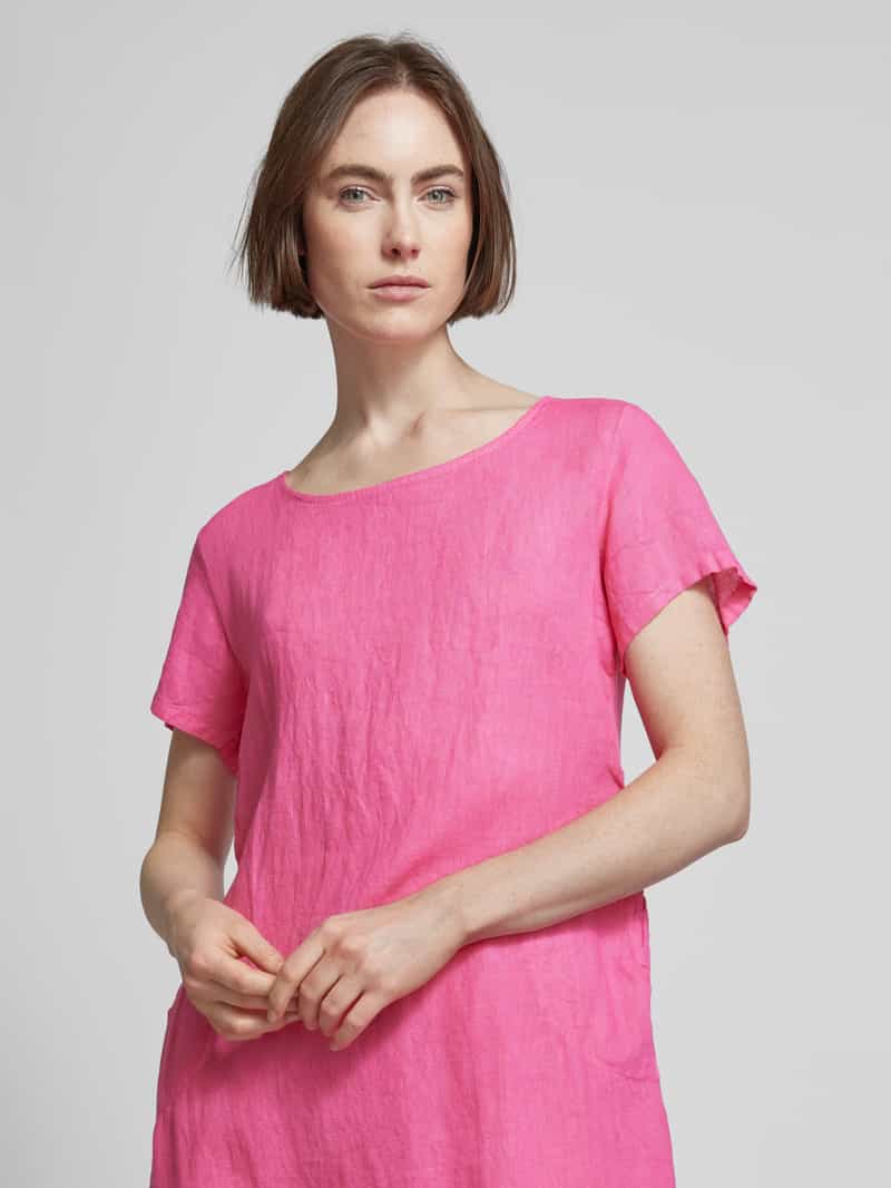 ZABAIONE Linnen jurk met ronde hals model 'Li44sa'