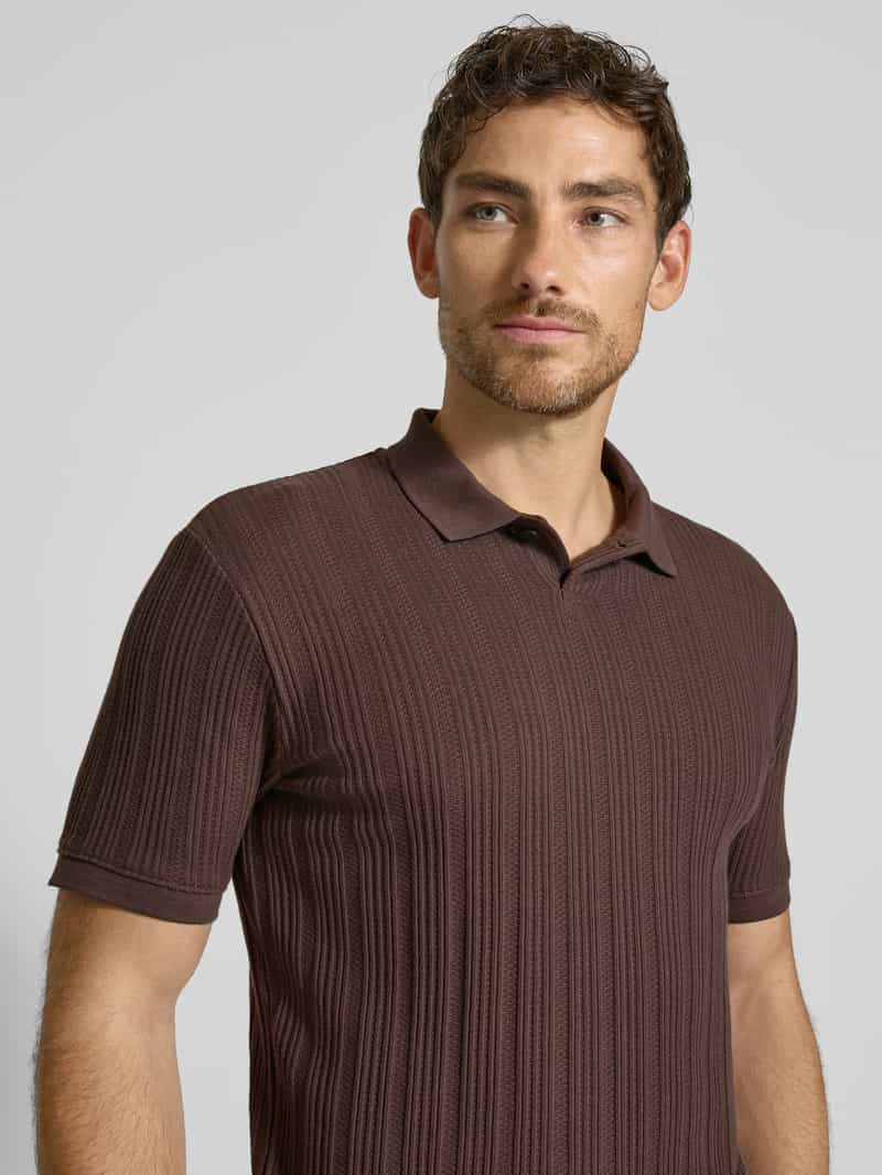 Selected Homme Slim fit poloshirt met structuurmotief model 'JADEN'