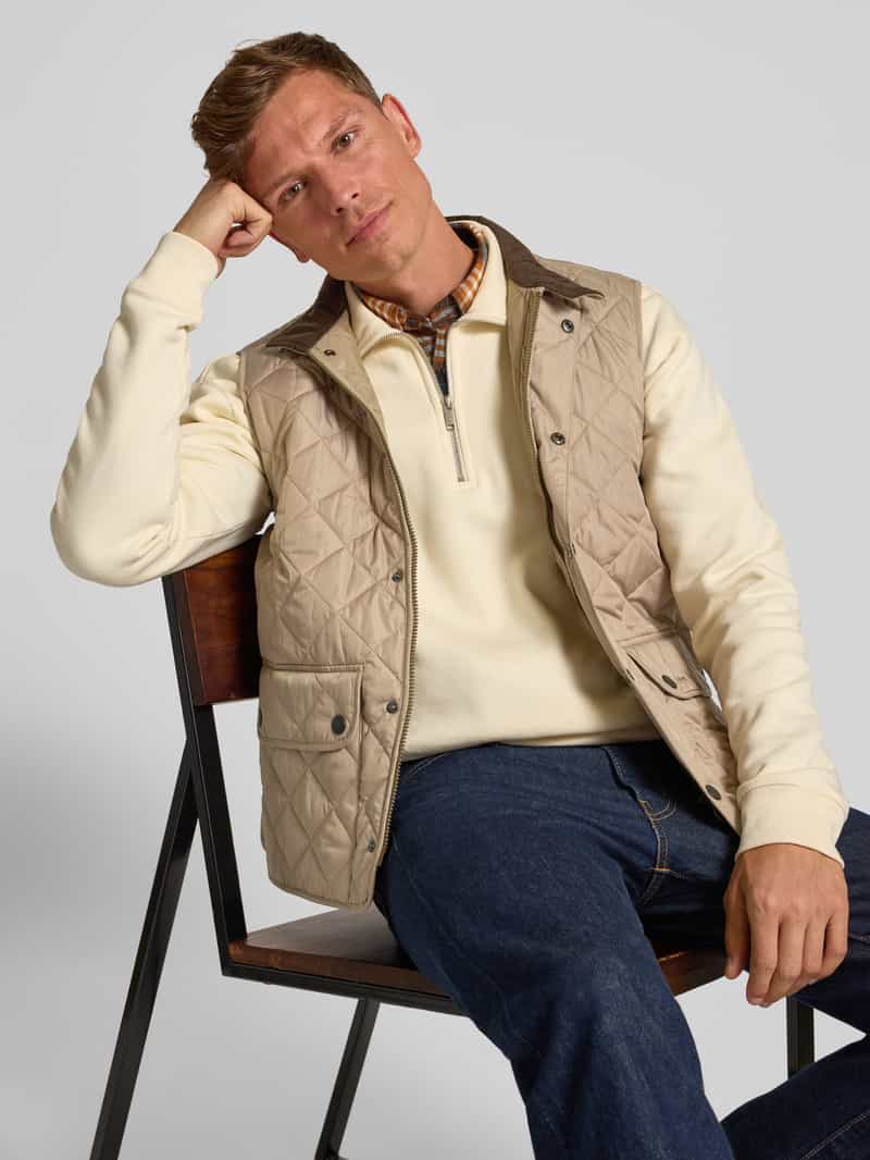 Barbour Regular fit bodywarmer met drukknopen model 'LOWERDALE GILET'