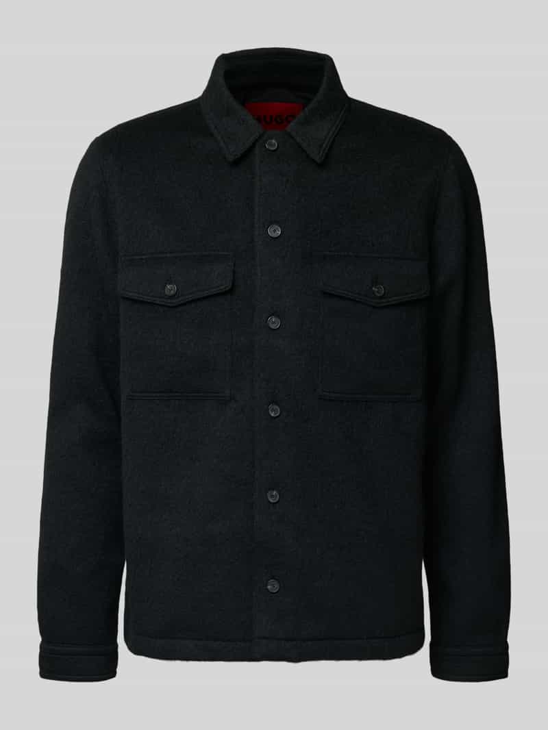 HUGO Loose fit overhemdjack met platte kraag model 'ENALU'