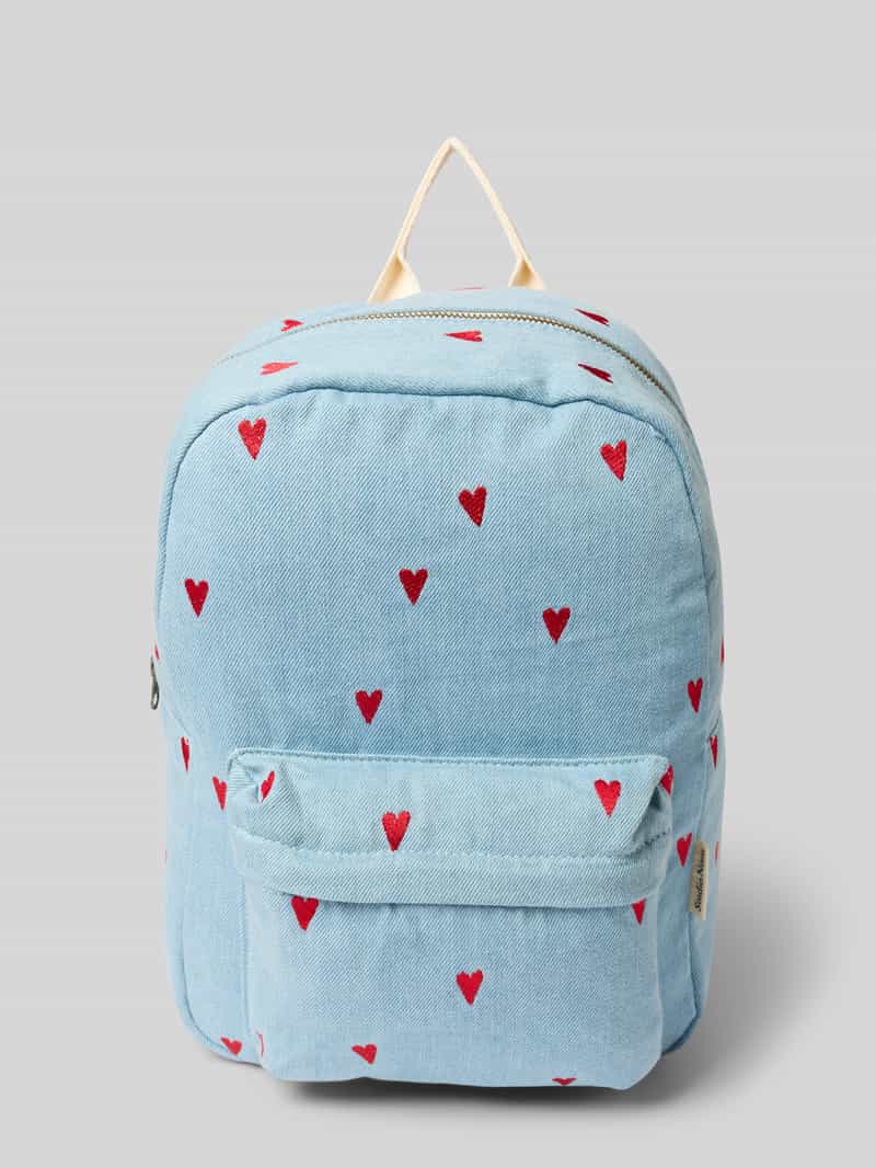 STUDIO NOOS Rugzak met stitchings model 'Denim Hearts'