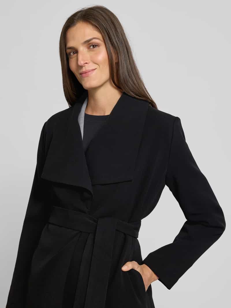 Lauren Ralph Lauren Lange jas met brede kraag en strikceintuur