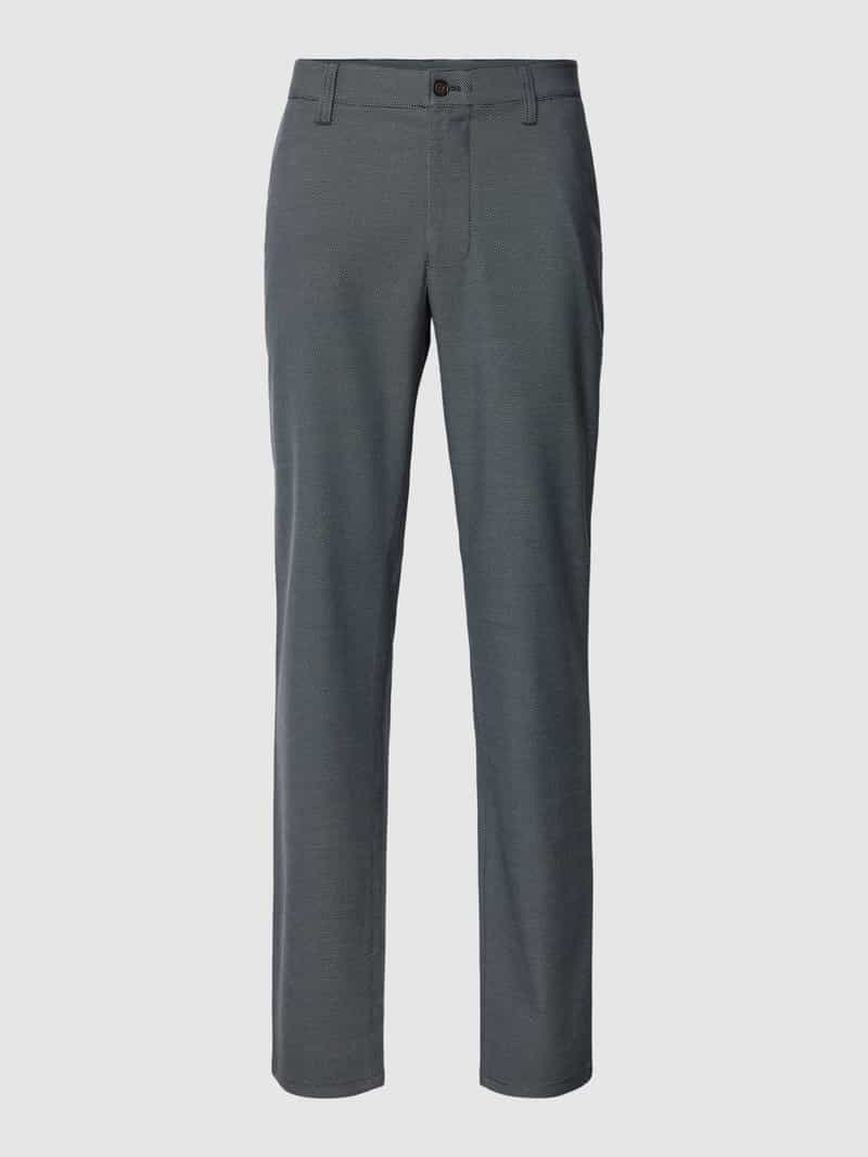 Christian Berg Men Regular fit broek met viscose en structuurmotief