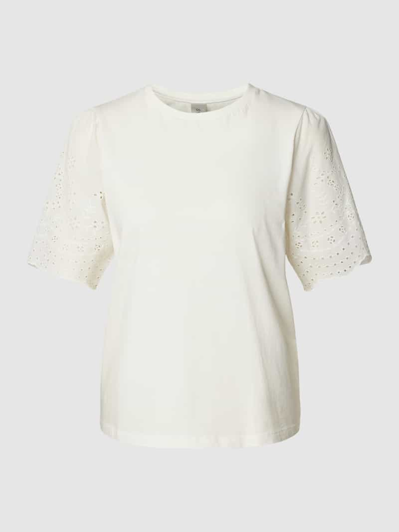 YAS T-shirt met broderie anglaise model ' LEX'