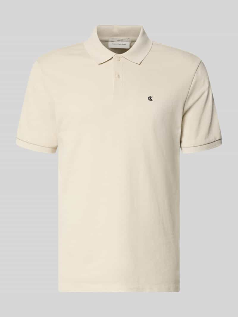 Straight fit Poloshirt met Labelstitching