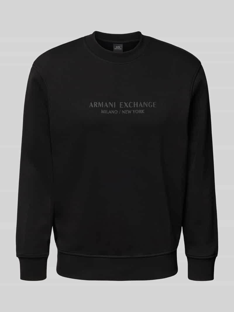 Armani Exchange Sweatshirt met labelprint en ronde hals