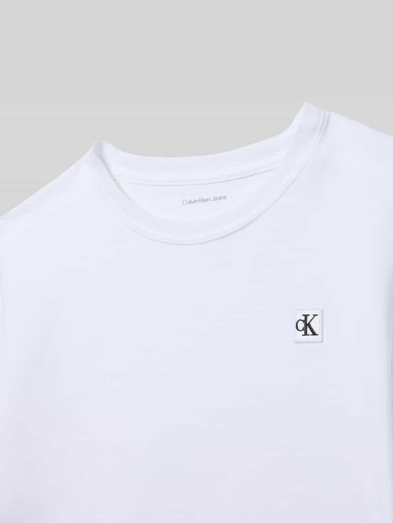 Calvin Klein Jeans Regular fit T-shirt met logopatch model 'Mono'
