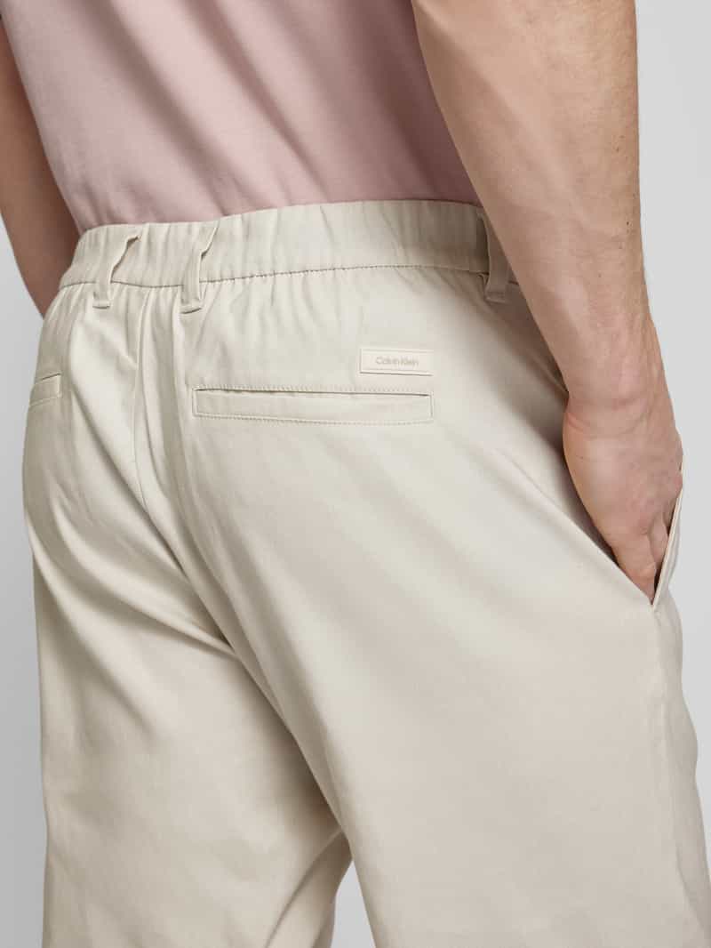 CK Calvin Klein Tapered fit linnen broek met labeldetail