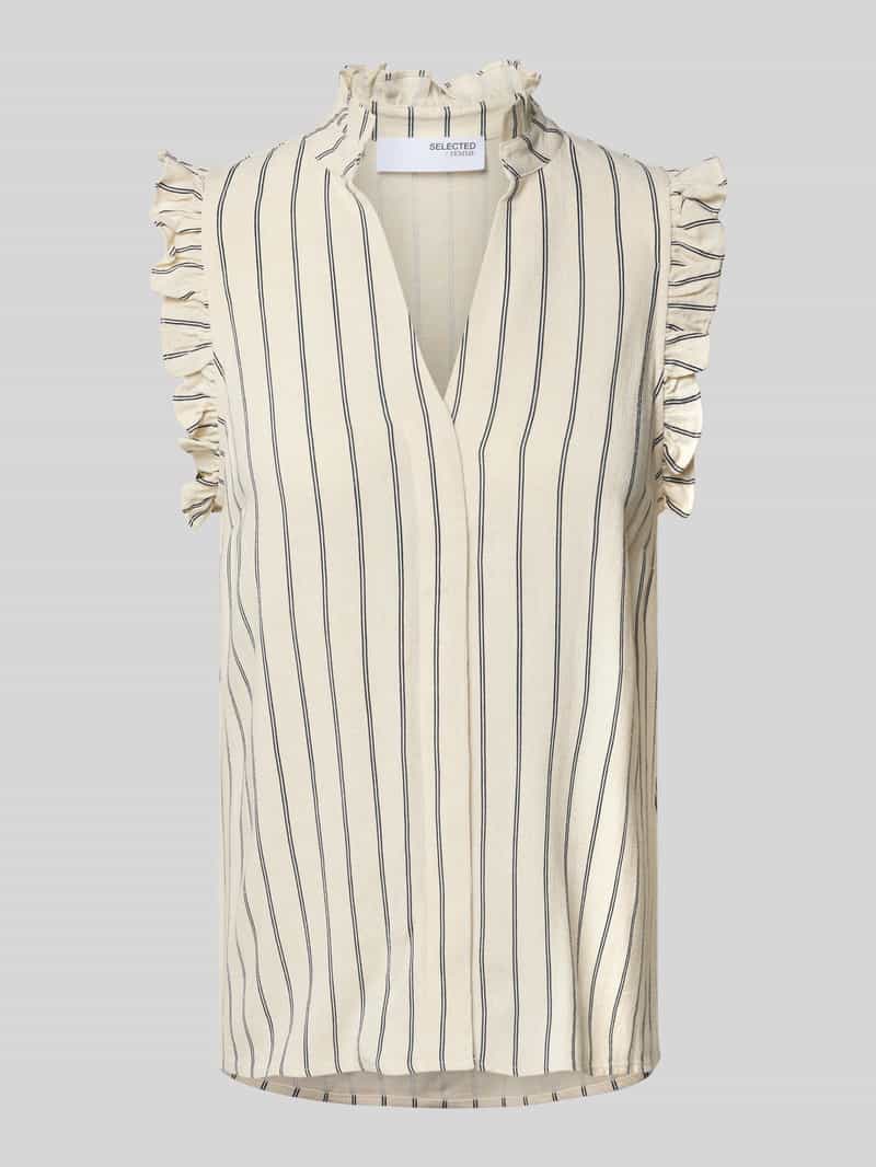Selected Femme Blousetop van een mix van viscose en linnen model 'VIVA'