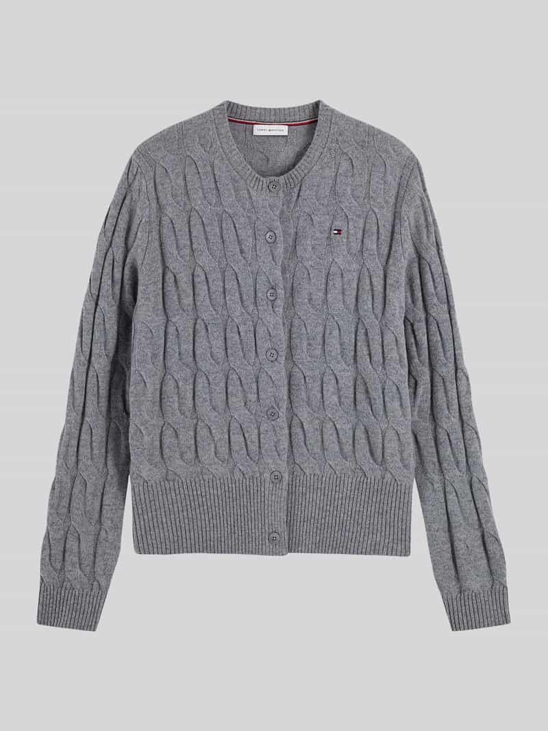 Gebreid jack van wol met logodetail