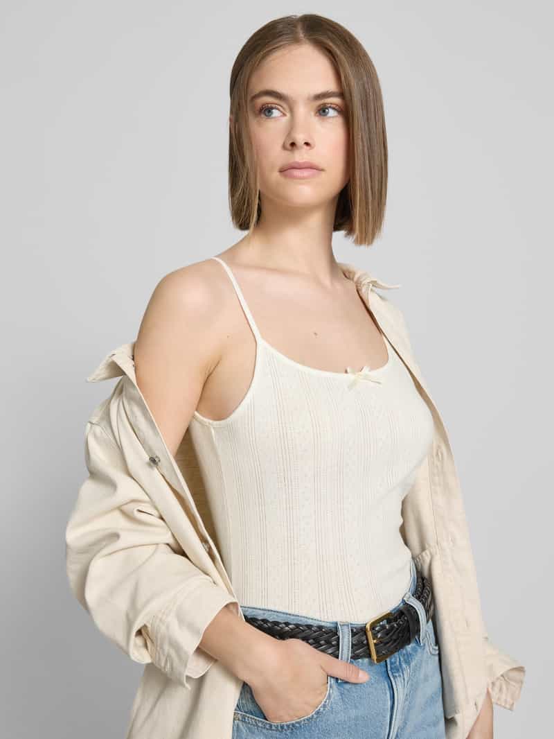 Pieces Slim fit top met bandjes van puur katoen model 'MARIE'