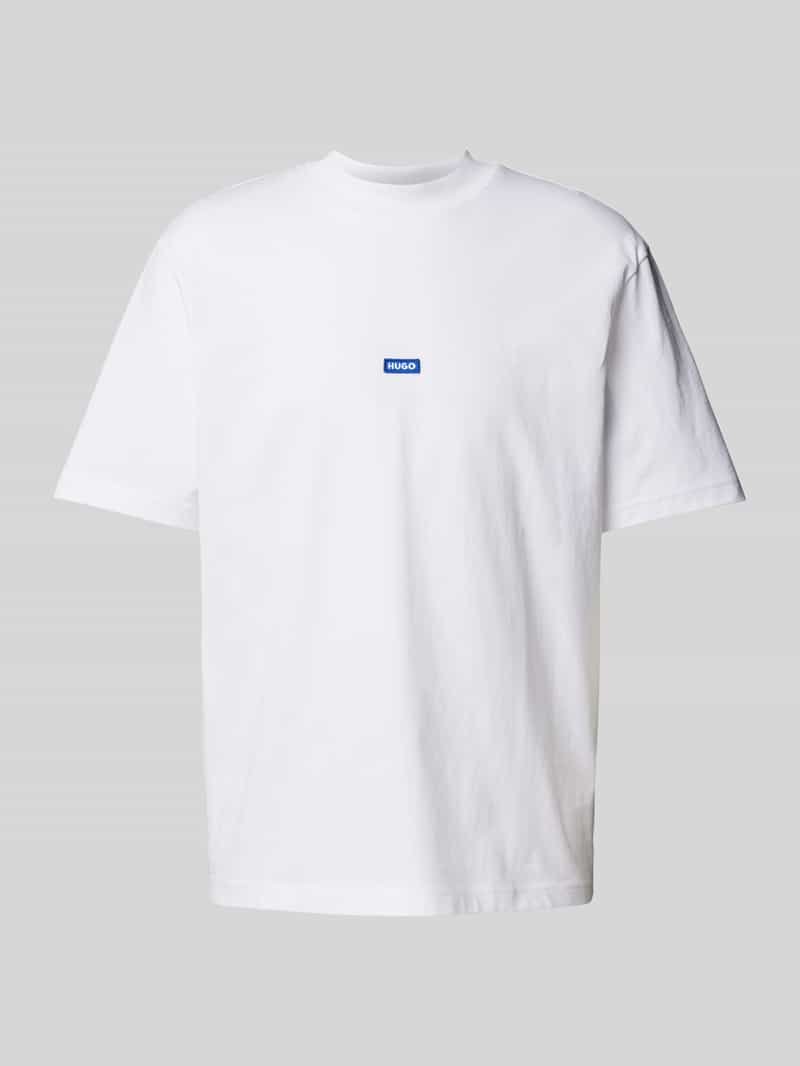 Hugo Blue T-shirt met labelbadge model 'Nieros'