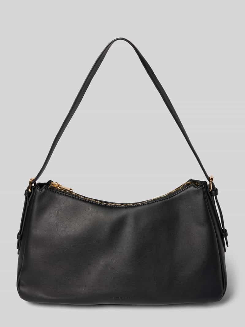 Seidenfelt Handtas in leerlook model 'Nelma'