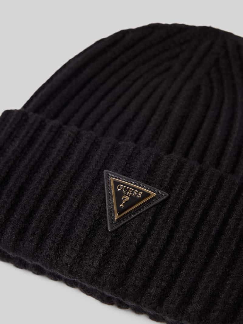 Guess Kerstmuts van viscosemix met logo-applicatie model 'NOELLE'