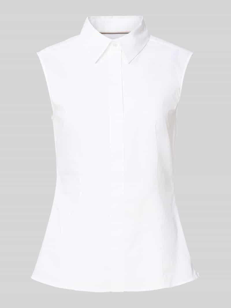 Boss Slim fit blousetop met platte kraag model 'Bashiva'