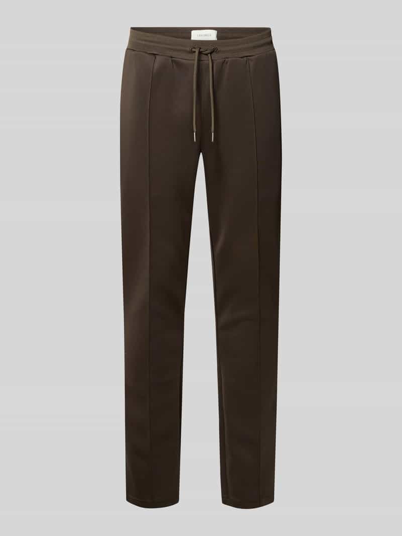 Les Deux Slim fit sweatbroek met vaste persplooien