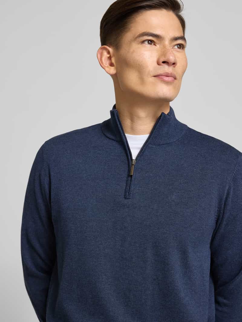 Bugatti Gebreide pullover met opstaande kraag