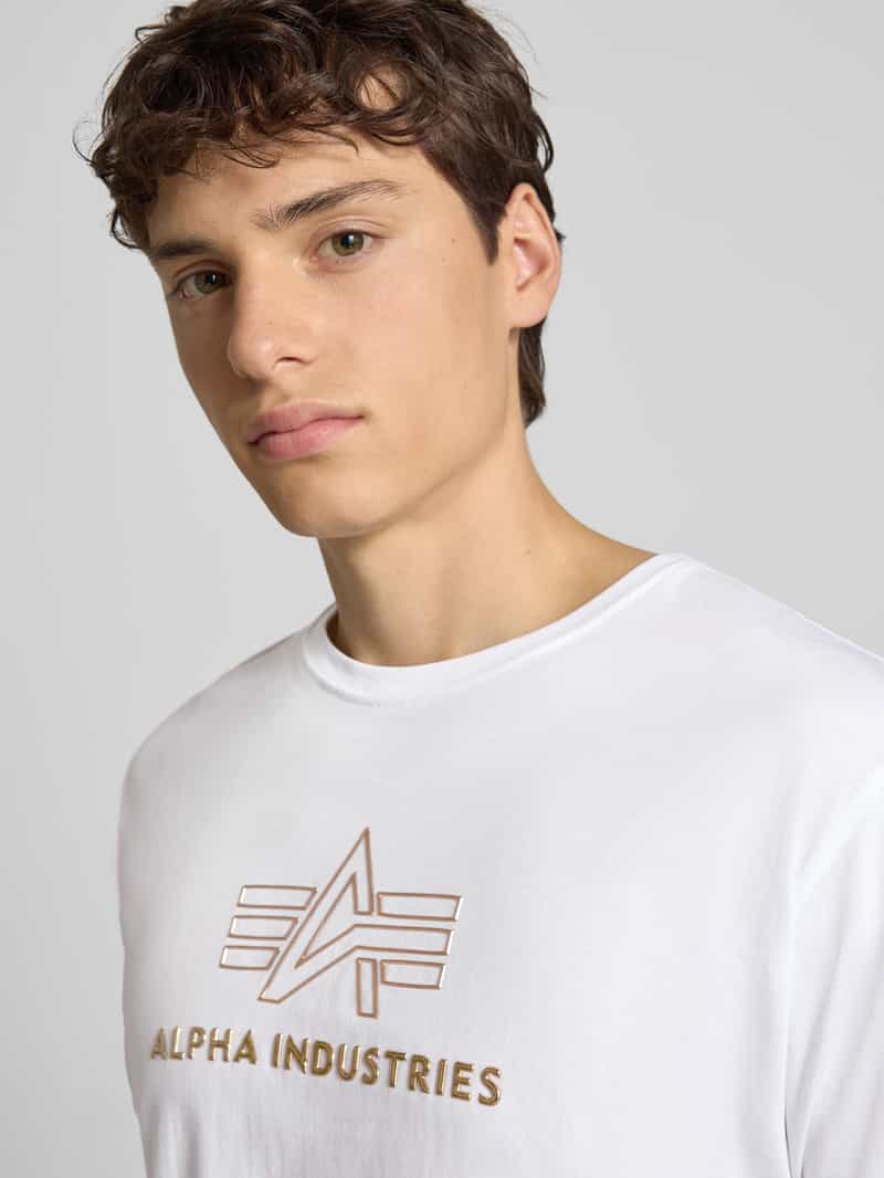 alpha industries T-shirt met labelprint en ronde hals