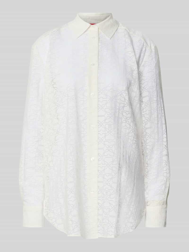 HUGO Oversized blouse van viscosemix model 'THE OVERSIZE SHIRT'